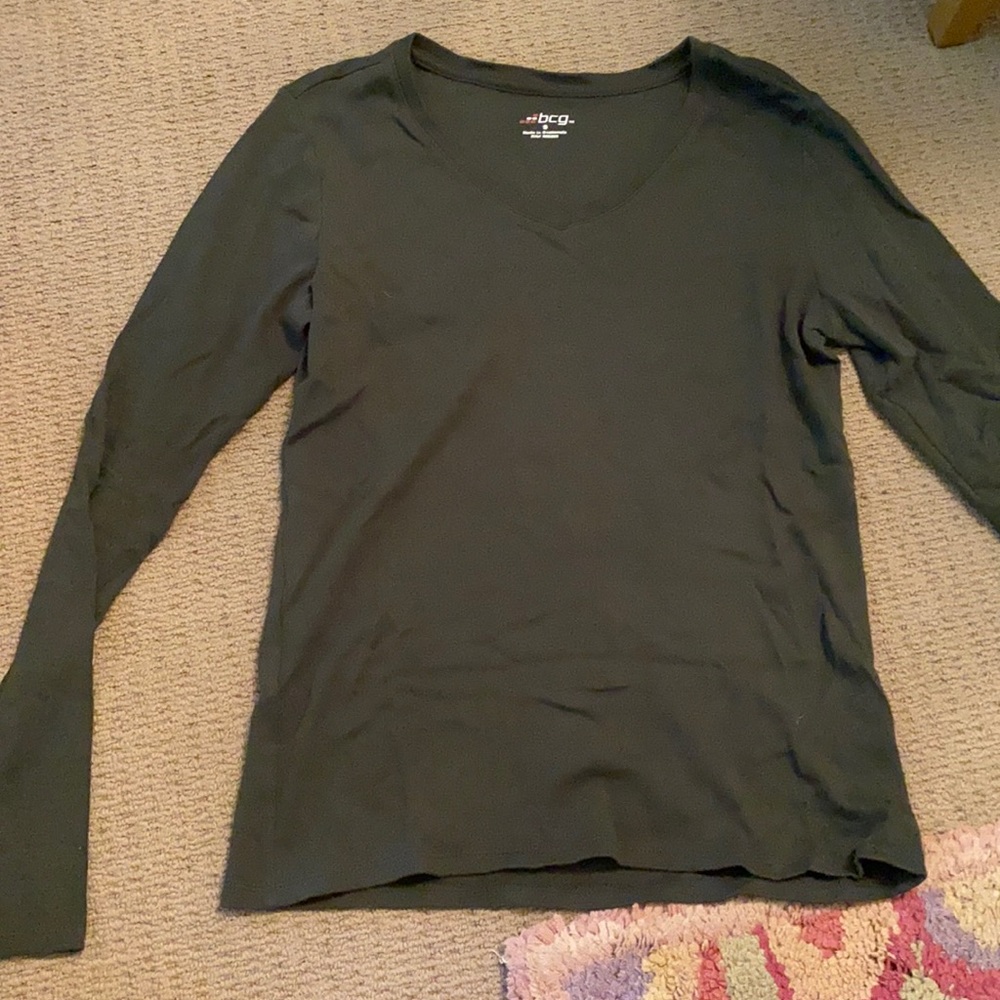 Green long sleeve tank top